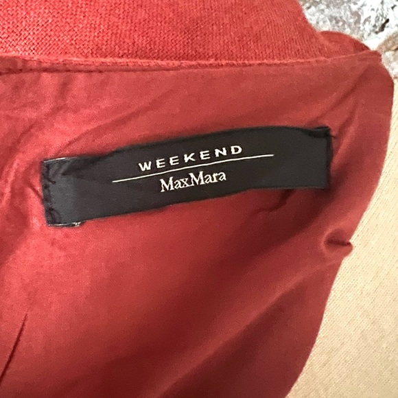 Weekend Max Mara Val Linen Fringe-Trim Midi Dress - Sz 14 - Picture 10 of 15